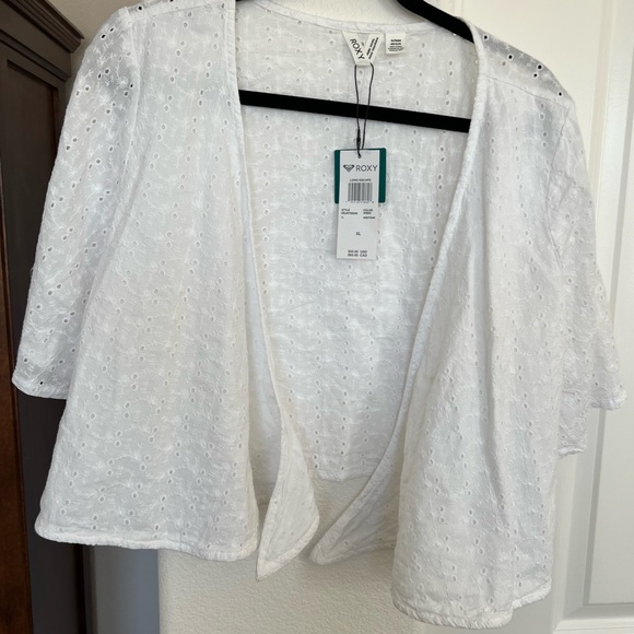 NWT Roxy long escape crop top in Snow White XL - Picture 6 of 8